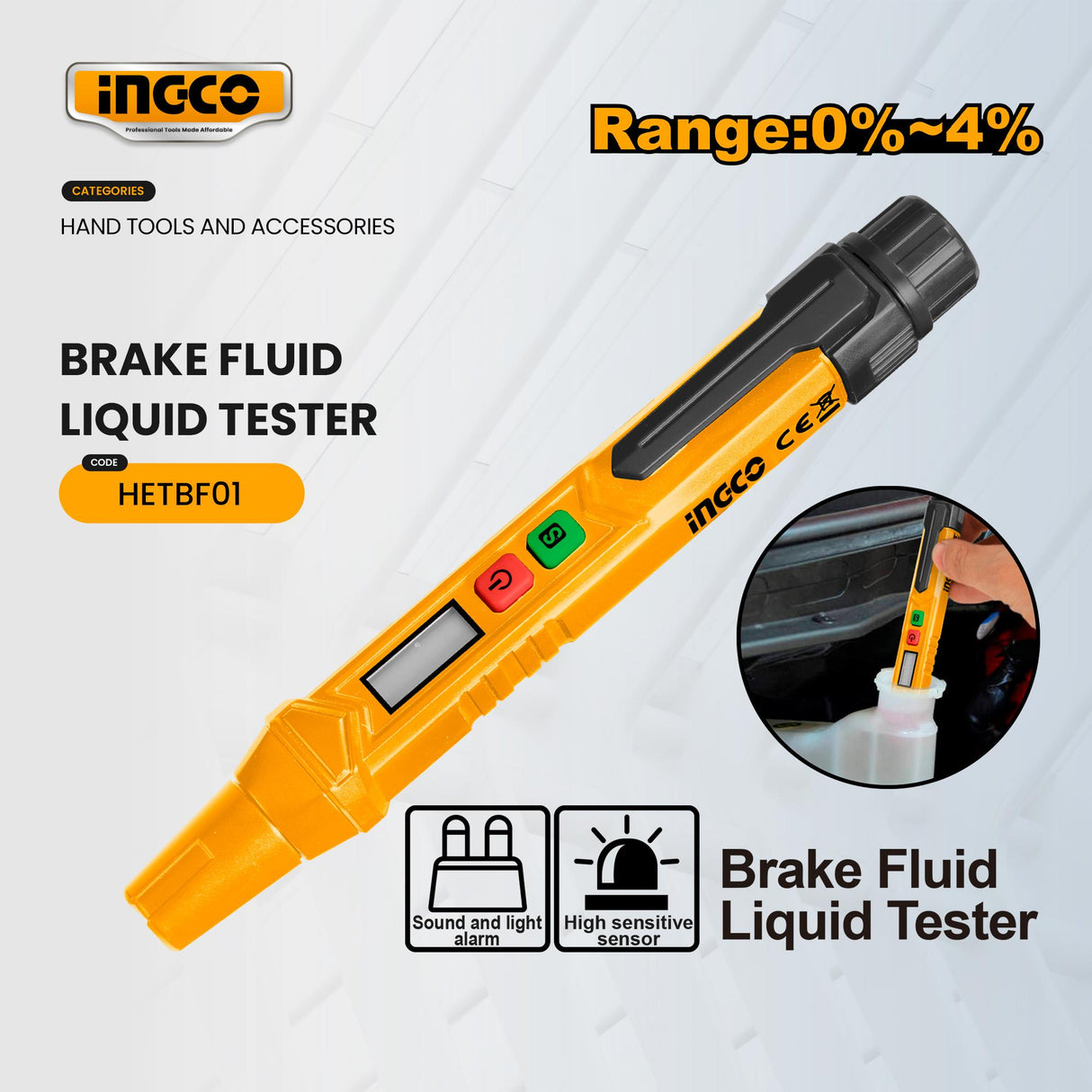 Ingco Brake Fluid Liquid Tester HETBF01 (IHT)