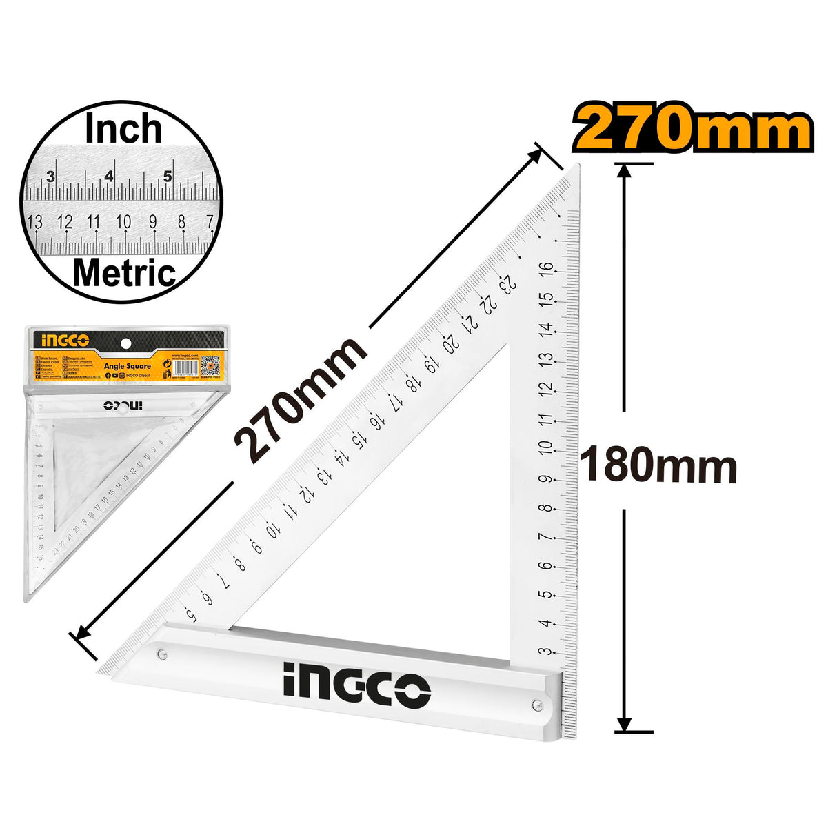 Ingco Angle Square 170mm And 270mm HAS20203 | HAS20205 (IHT)