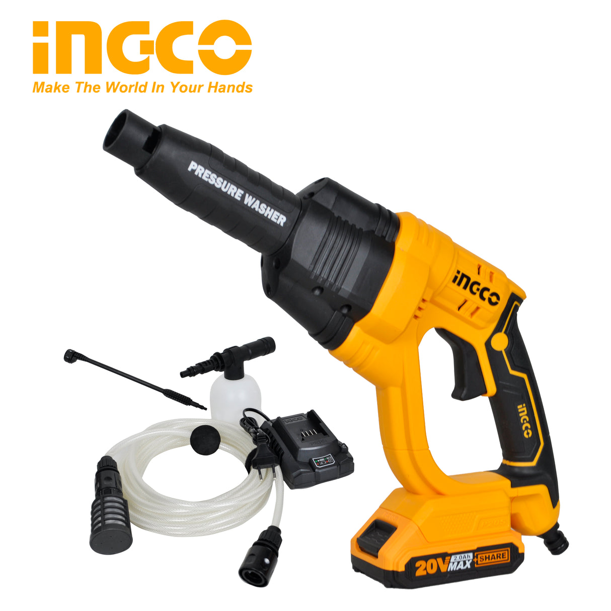 P20S 20V Cordless Pressure Washer with Battery and Charger ING-PT