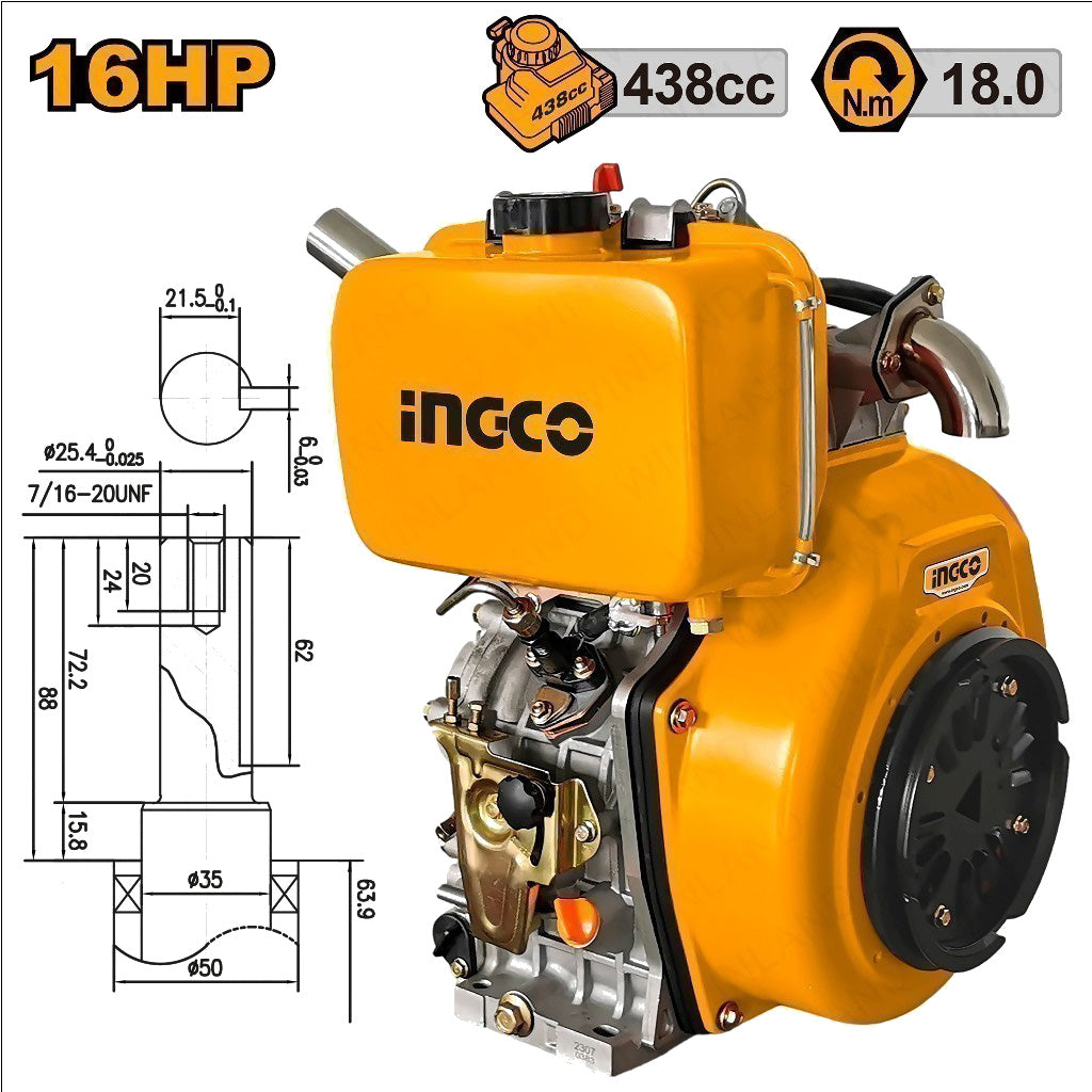 12HP-20HP Single-Cylinder Vertical 4-Stroke Air Cooled Diesel Marine Engine