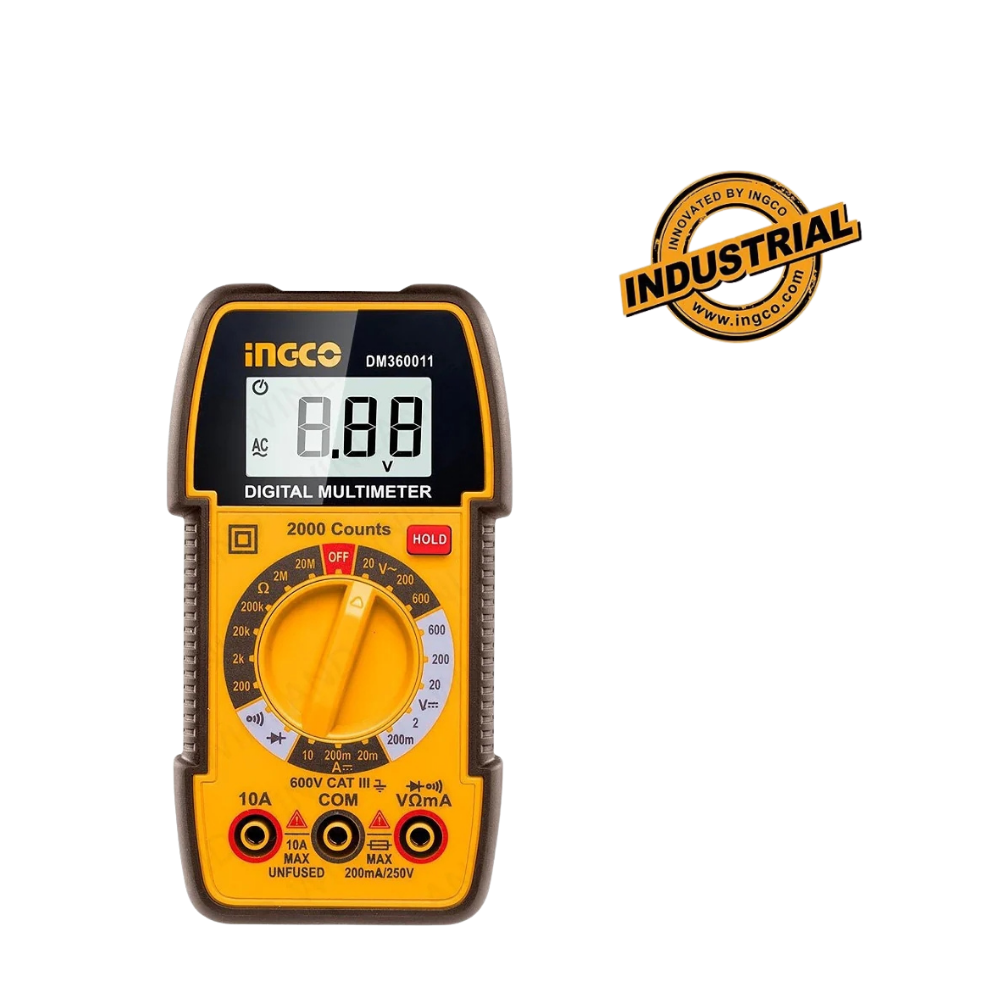 Ingco Digital Multimeter True RMS 2000 Counts with AC / DC Measurement DM360011 ING-PT