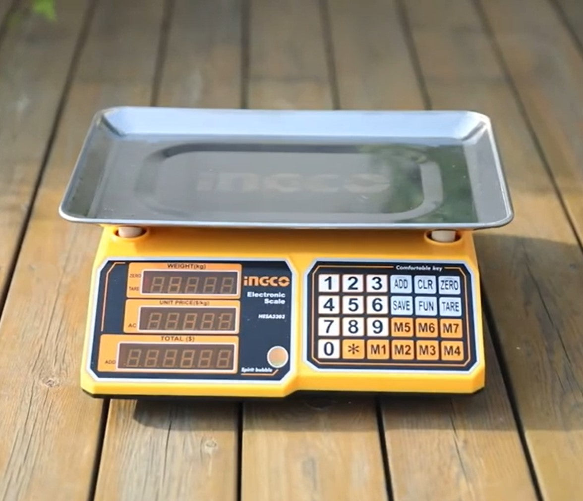 Rechargeable Electronic Digital Weighing Scale 30Kg HESA3303 ING-EL