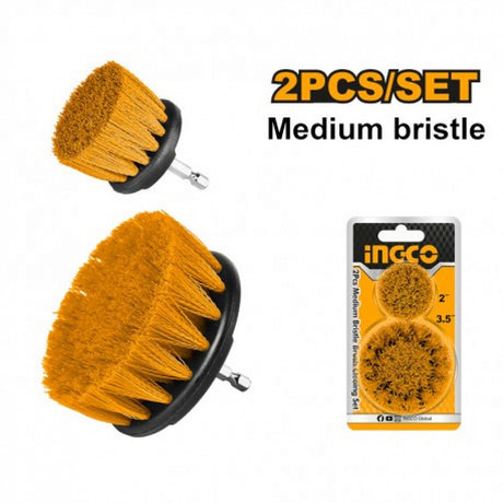 INGCO 2pcs Medium Bristle Brush Cleaning Set WCBM2235