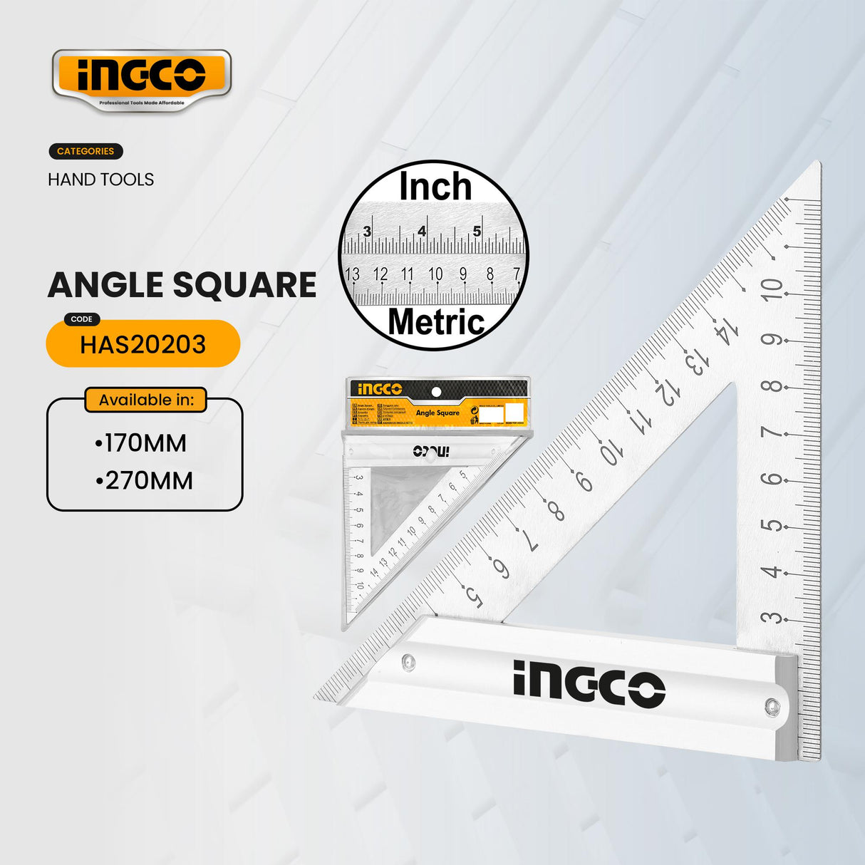 Ingco Angle Square 170mm And 270mm HAS20203 | HAS20205 (IHT)