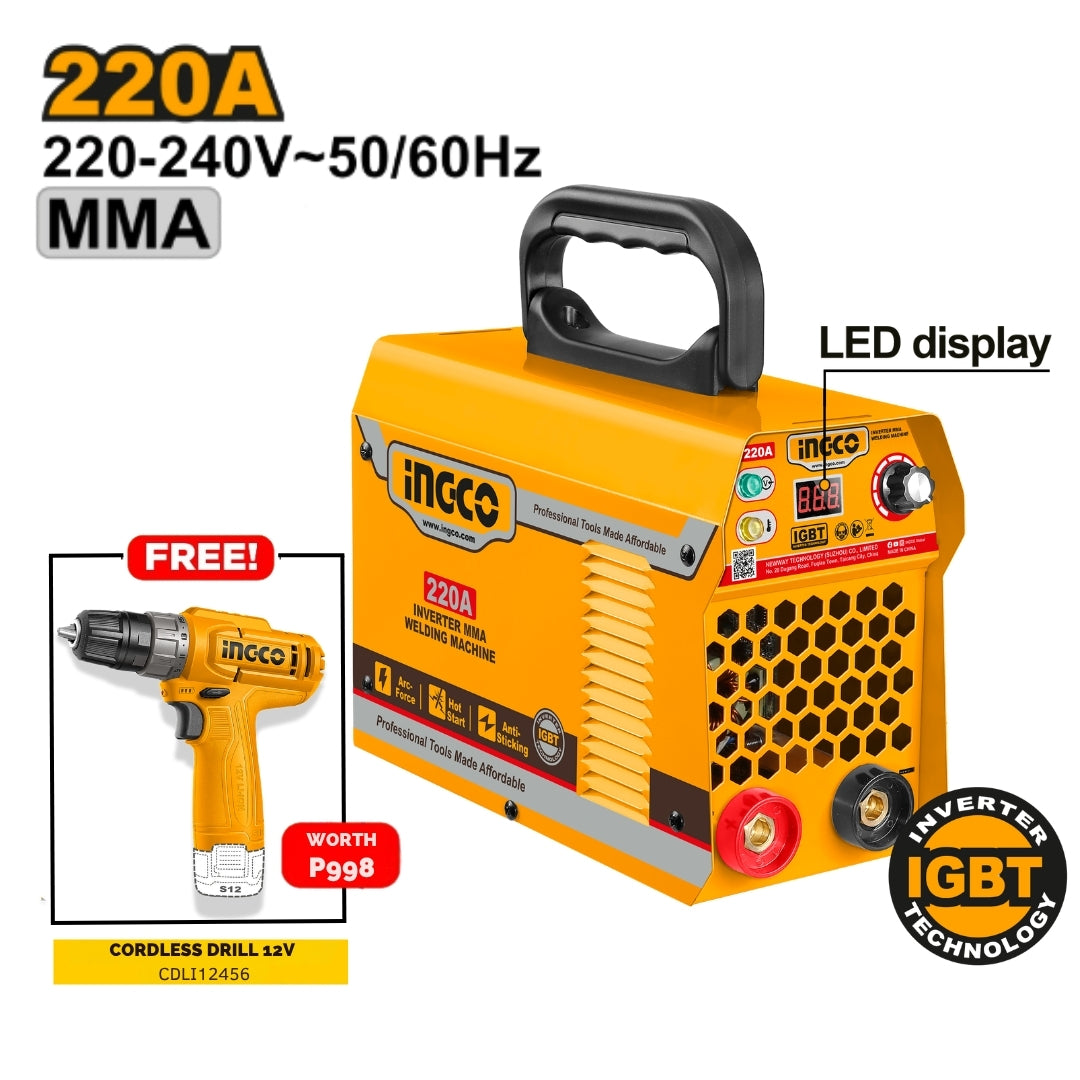 INGCO Portable Welding Machine Inverter IGBT ARC MMA ING-SS