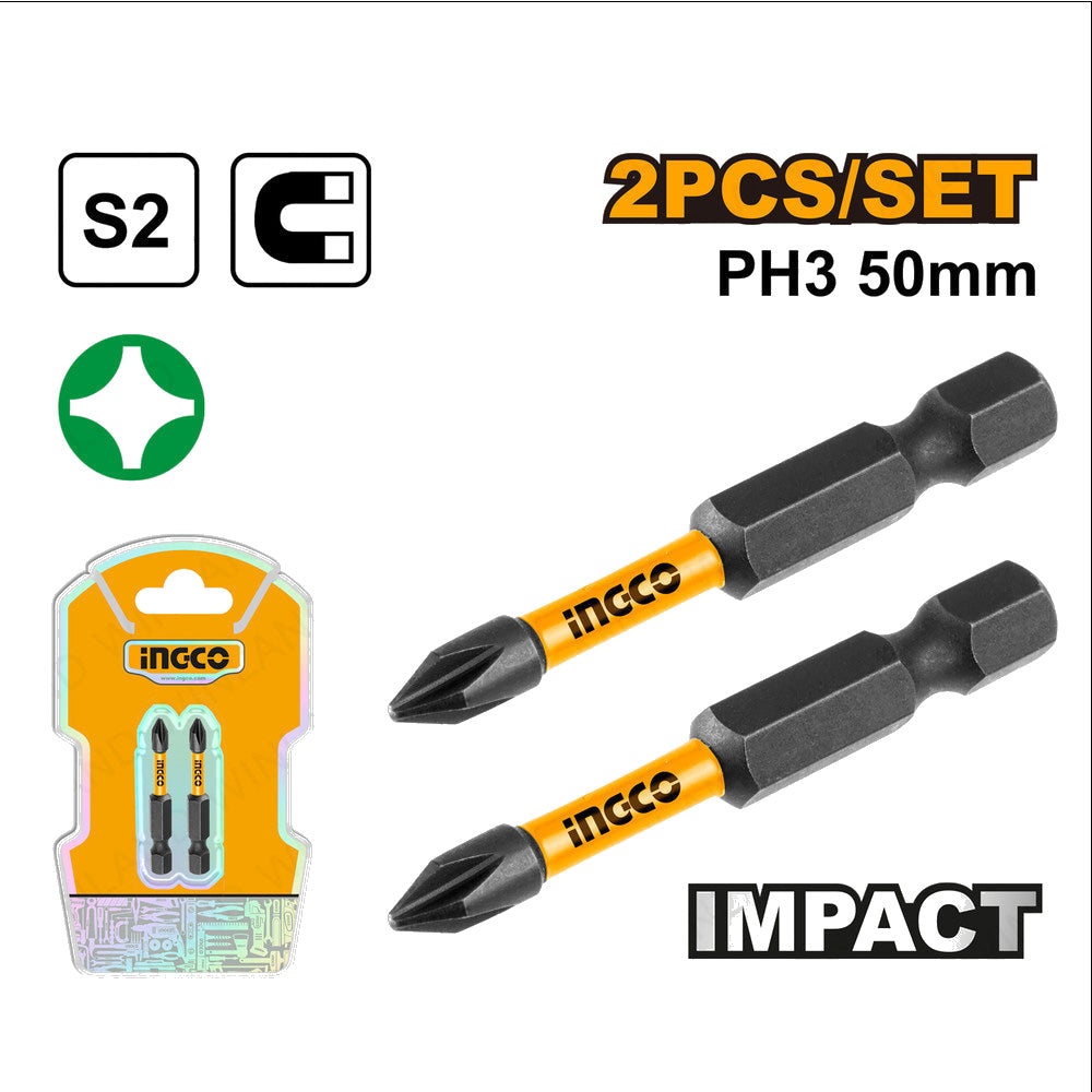 S2 Industrial Steel Impact Screwdriver Bits Set ING-AC