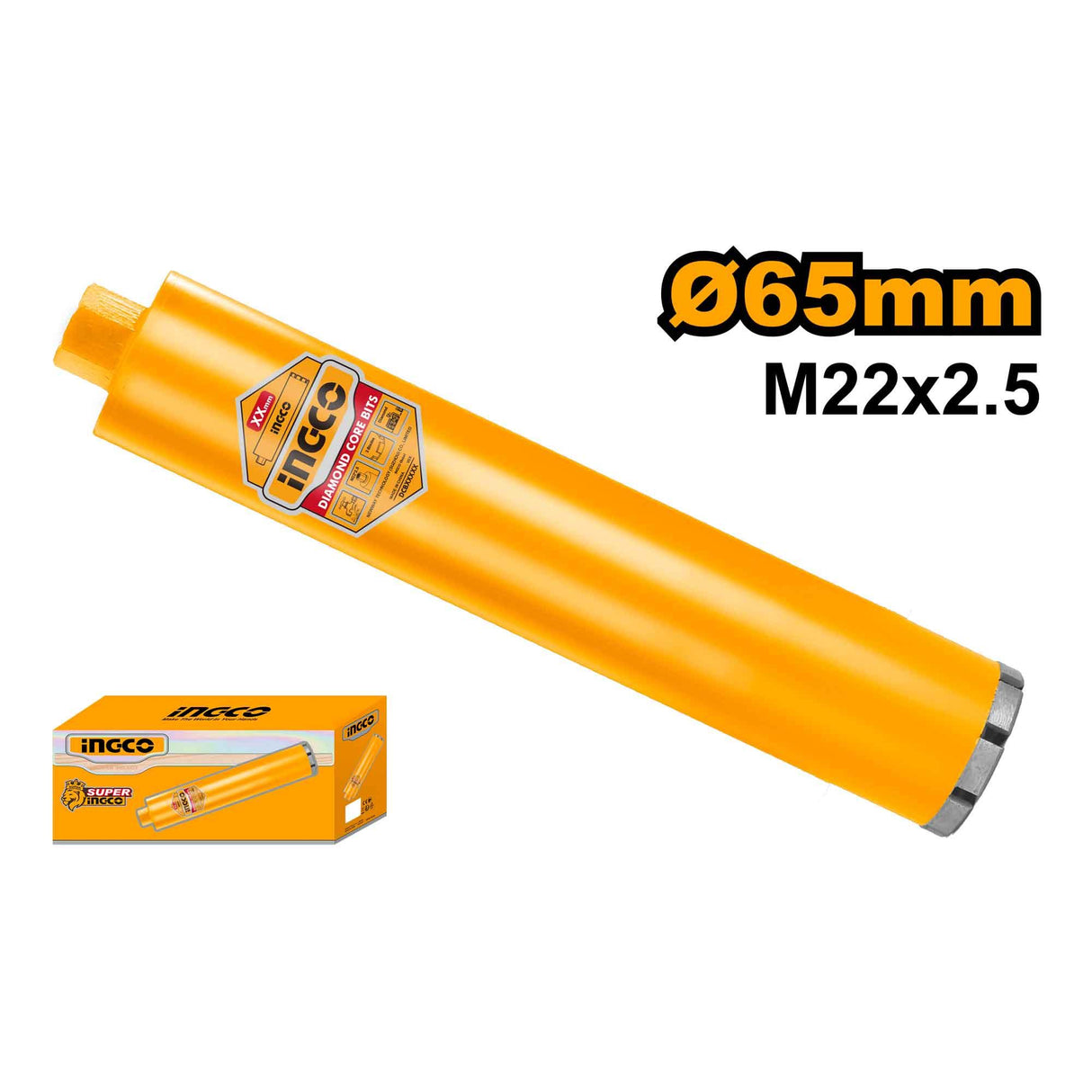 Ingco Diamond Core Bits 28mm to 65mm For Cutting Concrete With Rebar DCB580288 | DCB580658 (IHT)