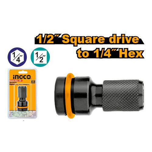 INGCO 1/2" square drive to 1/4" hex socket adapter for impact wrench