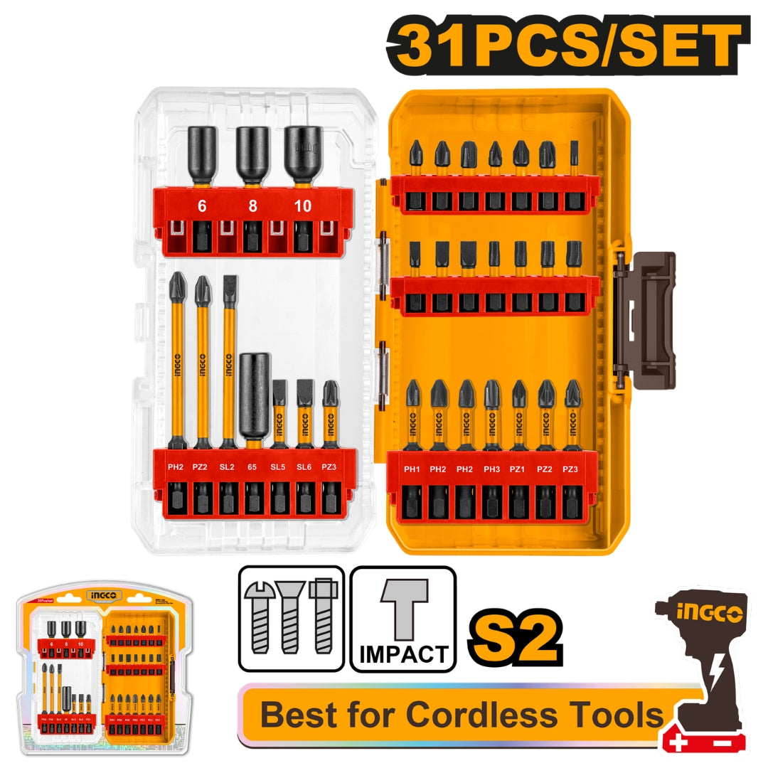 Ingco Industrial 31PCS/Set S2 Steel Impact Screwdriver Bits Set AKDL11306 ING-HT