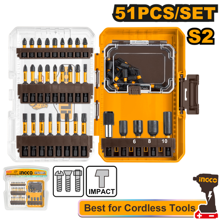 INGCO 51pcs Impact Screwdriver Bits Set