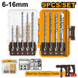 INGCO 9pcs SDS Plus Hammer Drill Bit Set