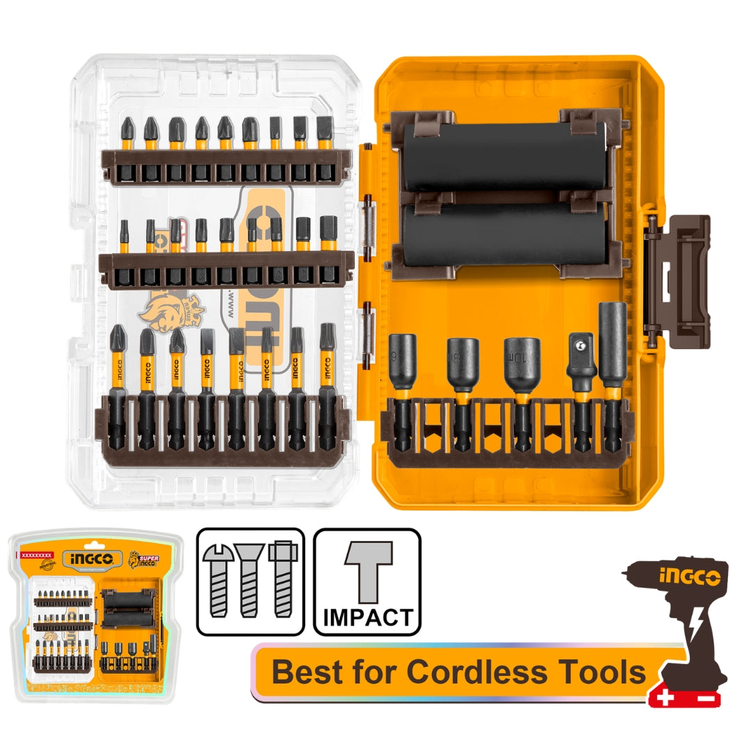 Ingco Industrial 33PCS/Set S2 Steel Impact Screwdriver Bits Set AKDL63306 ING-HT