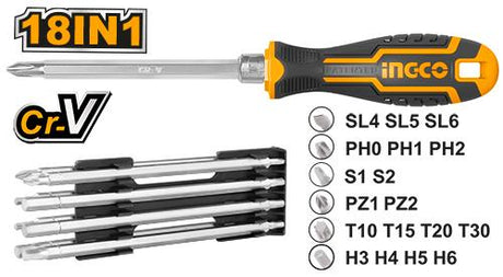 Ingco 18-in-1 screwdriver set multipurpose toolkit