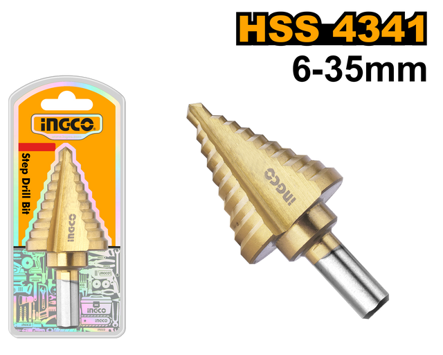INGCO Step Drill Bit High Speed Steel 10–45mm