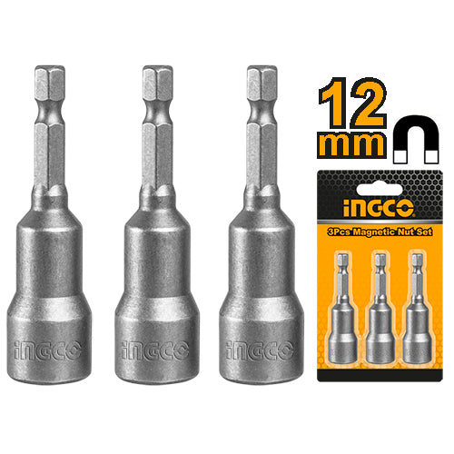 INGCO AMN1231 3pcs industrial magnetic nut set