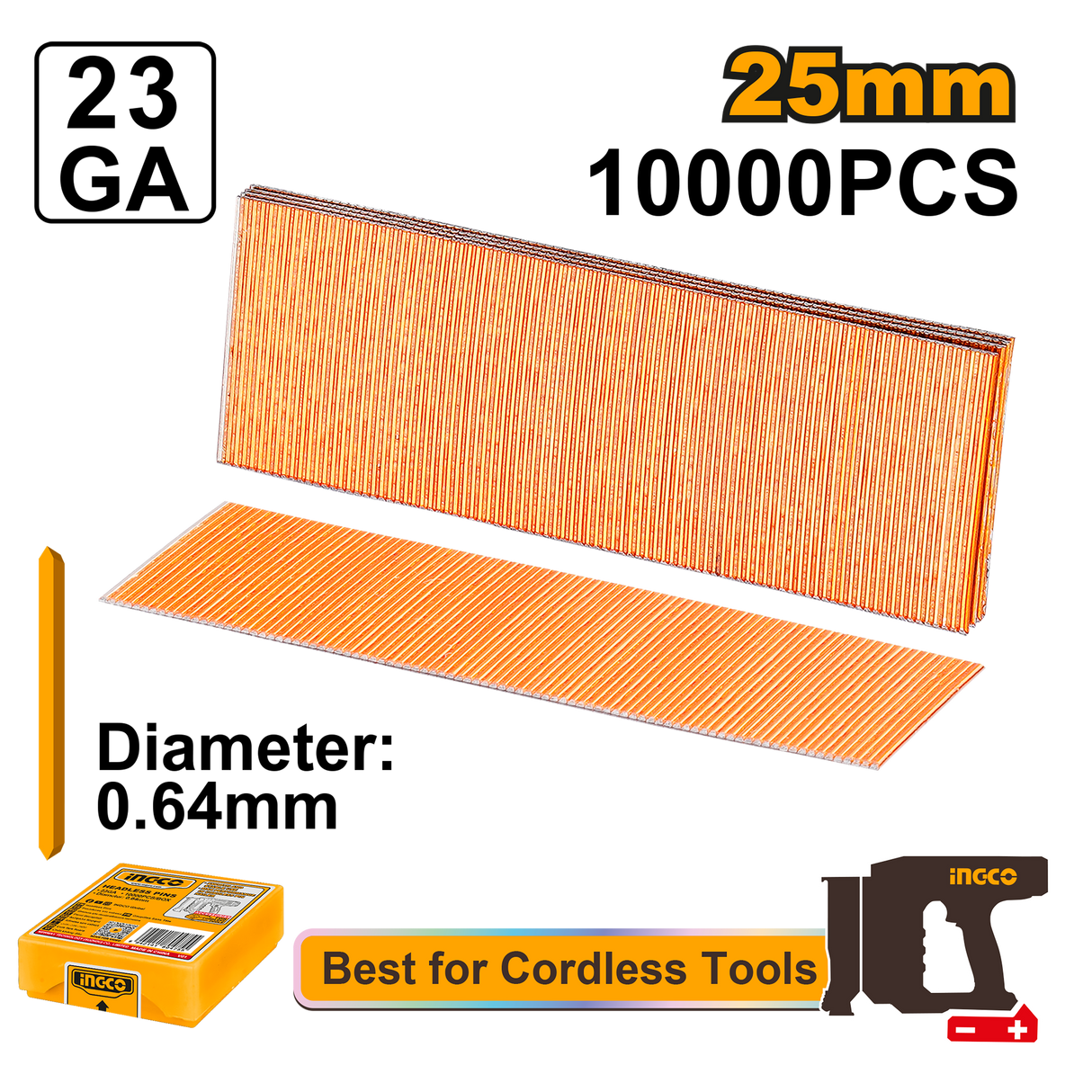 Headless Pins 0.64MMØ Pin Nails for Molding Cabinetry Building Assembly ANA06825 ING-CO
