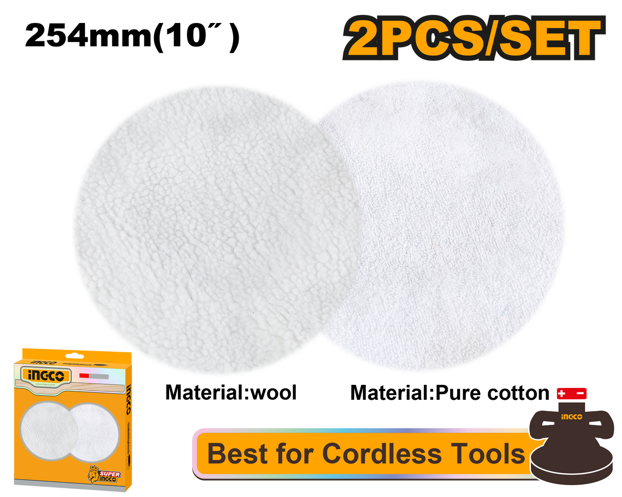 INGCO 2pcs 254mm (10in) polishing and cleaning set