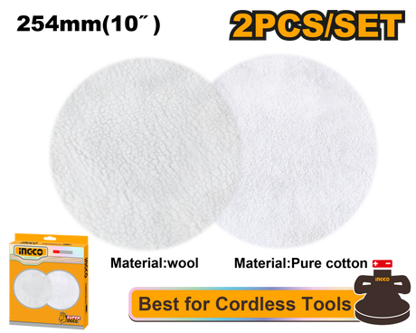 INGCO 2pcs 254mm (10in) polishing and cleaning set