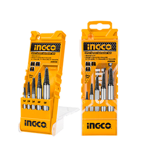 INGCO ASE008 5pcs screw extractor and removal tool set