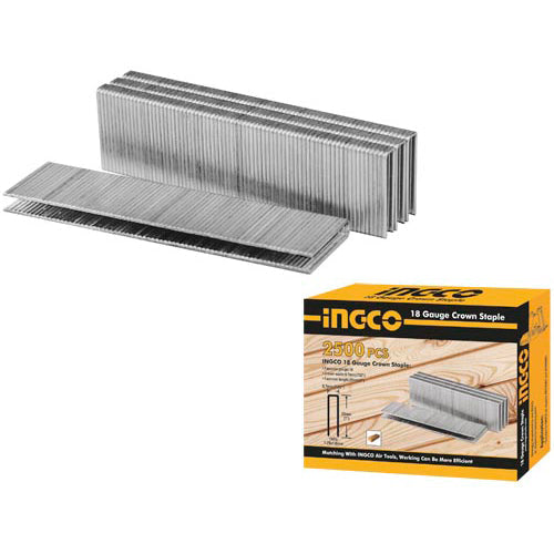 Ingco Crown Staple Set of 5000pcs 6mm-13mm | Ga20,1.2 SOLD per box