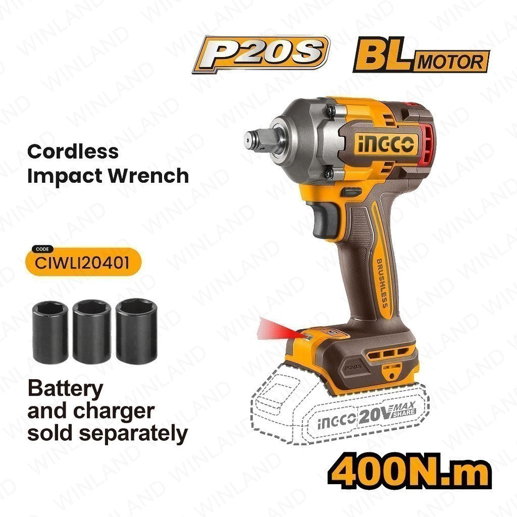 P20S 20V Brushless Cordless Impact Wrench Lithium-Ion COSLI23011/CIWLI2038/CIWLI20401 ING-COR