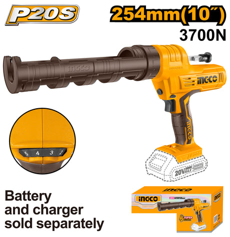 INGCO 20V Cordless Caulking Gun – Li-Ion Powered Sealant Gun