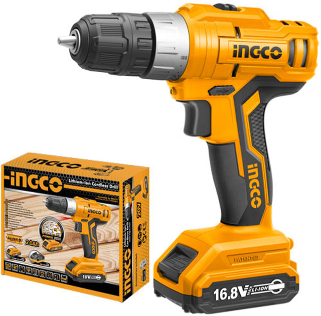 INGCO 16.8V Fast Charging Cordless Drill Max Torque 28Nm CDLI1611