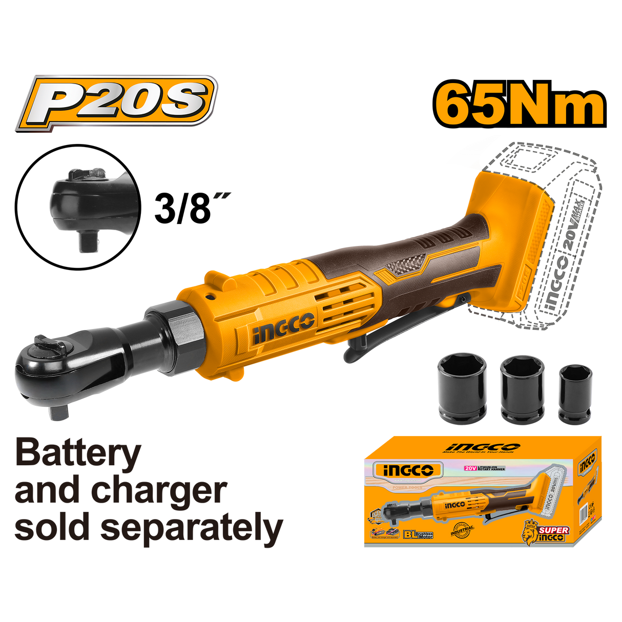 P20S/20V Cordless 3 PCS Combo Kit COSLI240461 ING-COR
