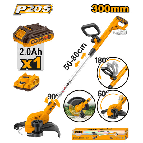 INGCO 20V cordless lithium-ion grass trimmer