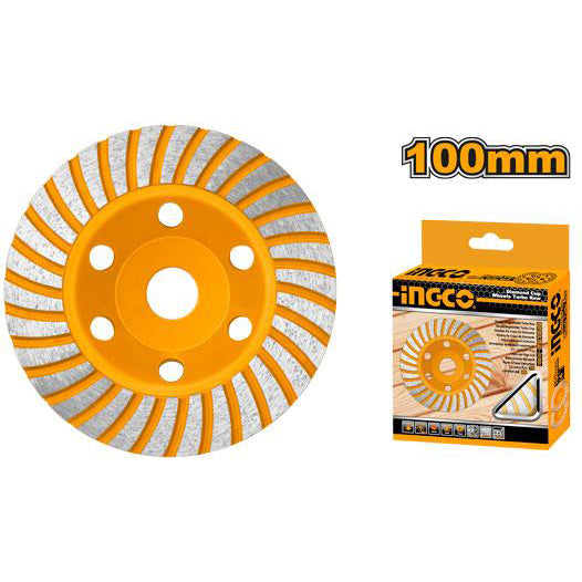 INGCO CGW011002 diamond cup wheel turbo row 100mm x 16mm