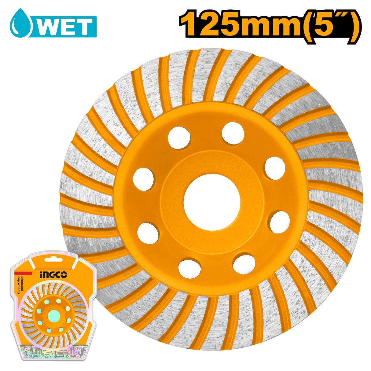 Ingco 125mm(5inches) Diamond Cup Wheels Disc (SOLD PER PIECE) CGW011251 ING-HT