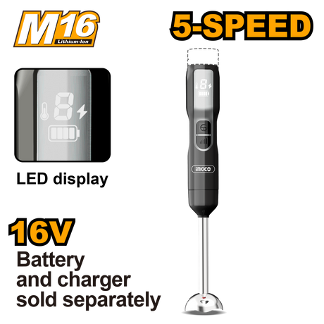 INGCO 16V M16 100W cordless hand blender (with CHB048K)