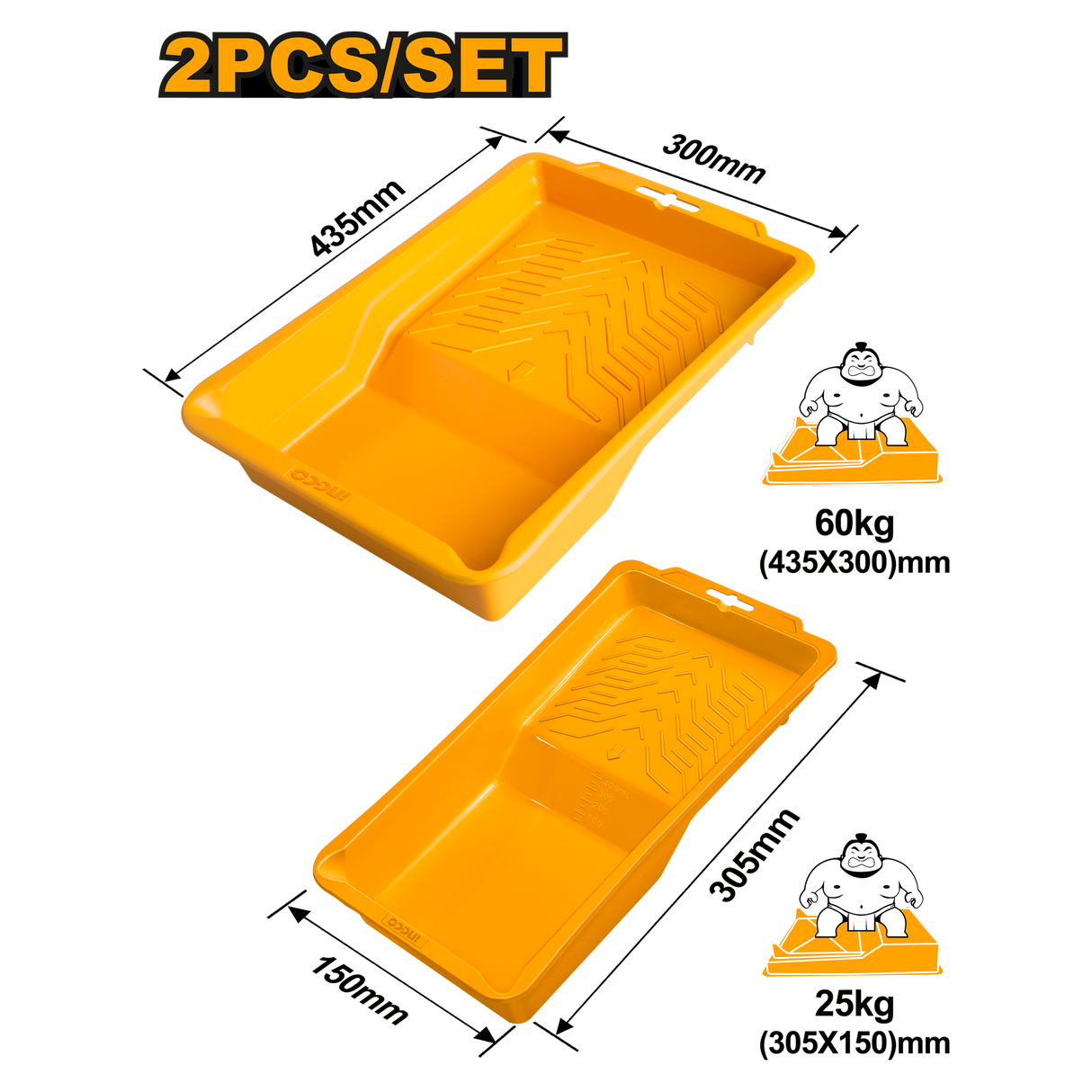 2pcs Paint Tray Set 305 x 150mm / 435 x 300mm CHPTT435105 ING-AC