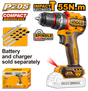 INGCO P20S 20V Brushless Cordless Impact Drill Lithium-Ion