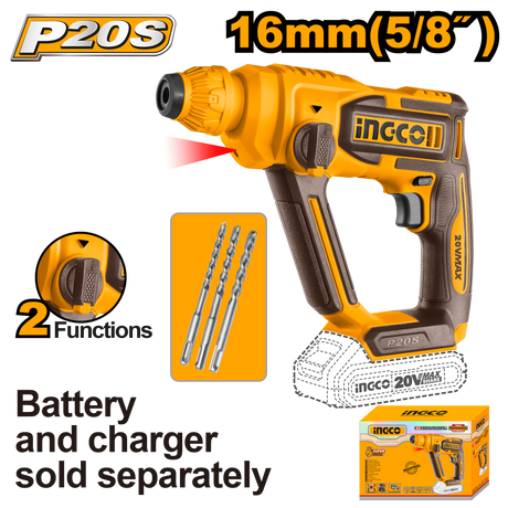 INGCO P20S 20V Cordless Rotary Hammer