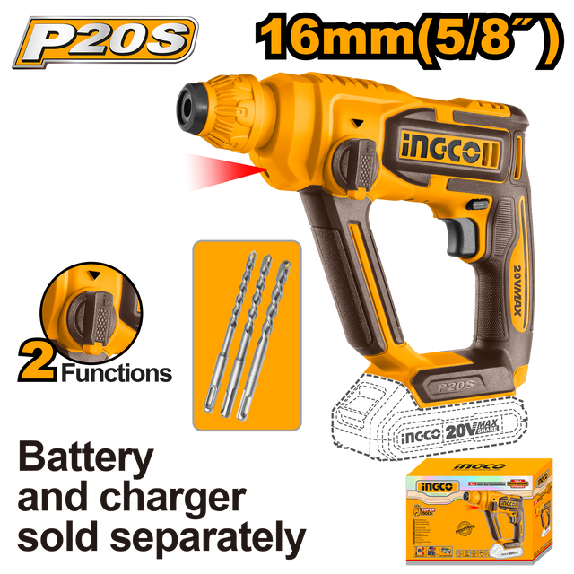INGCO P20S 20V Cordless Rotary Hammer