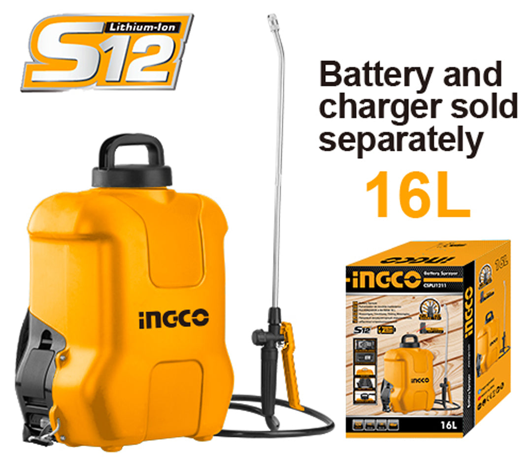 Ingco 12V cordless disinfectant sprayer lithium-ion knapsack