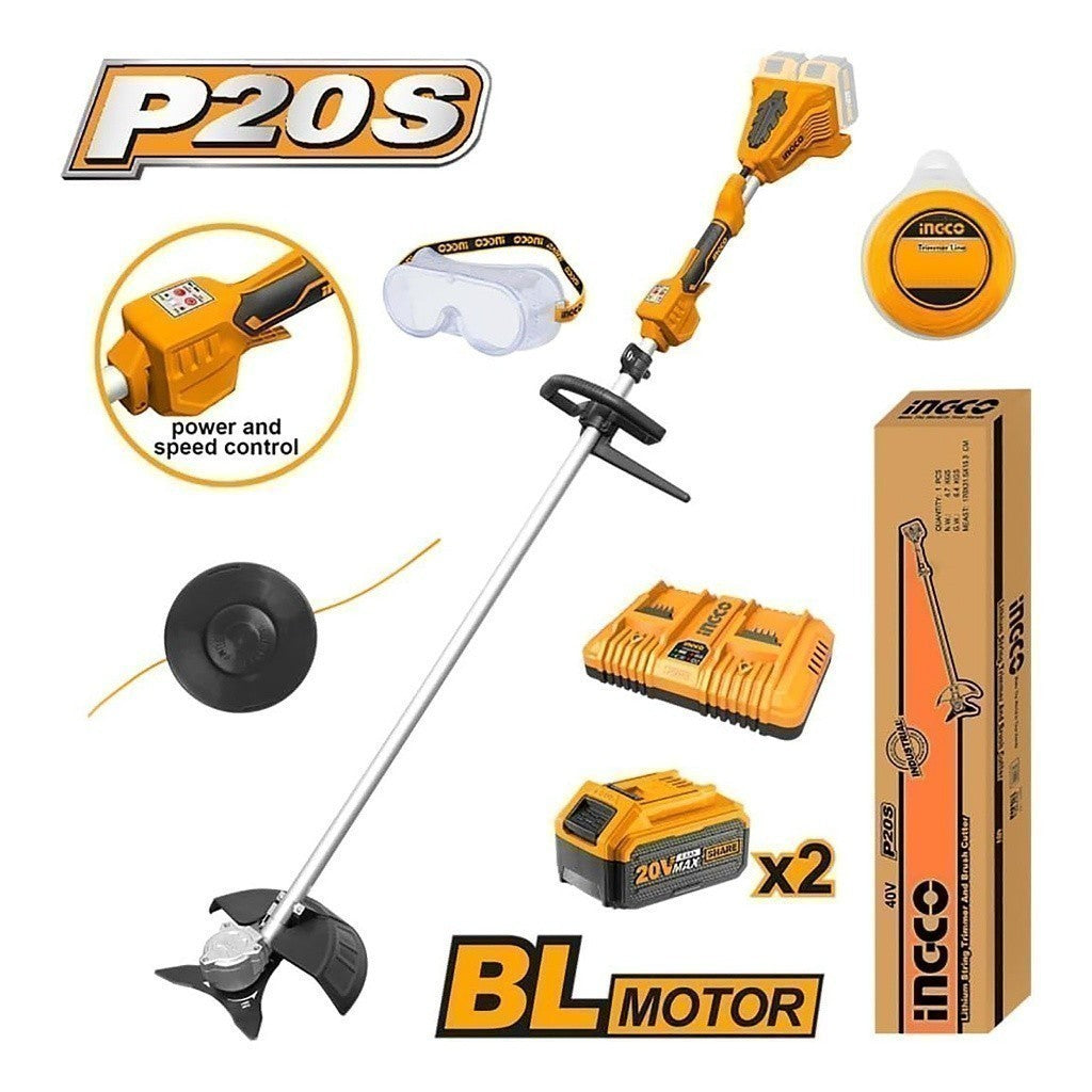 P20S 20V Cordless Lithium-Ion String Trimmer and Brushless Cutter CSTLI200285/CSTLI20028 ING-COR
