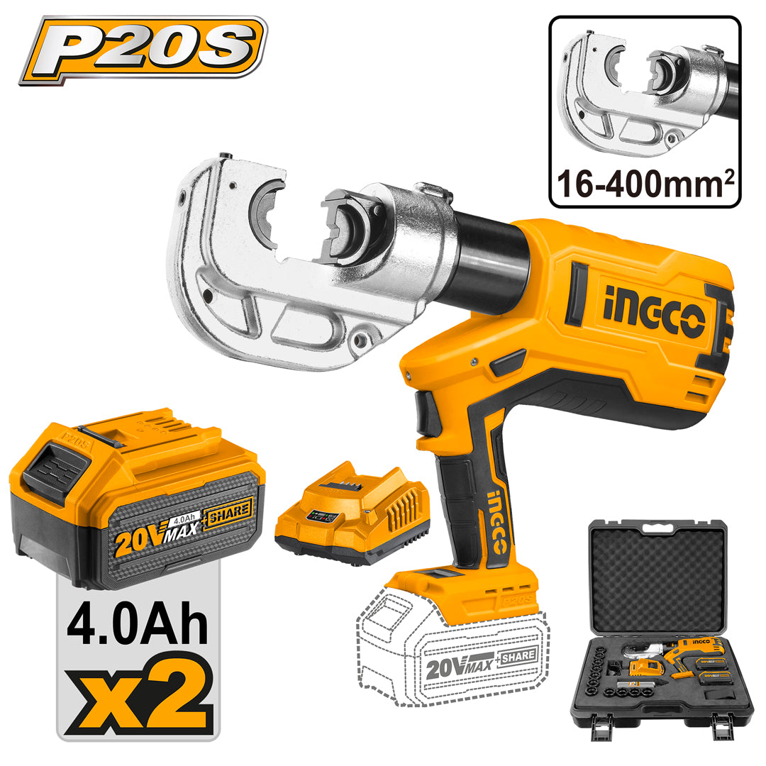 Ingco 20V cordless hydraulic crimping tool lithium-ion