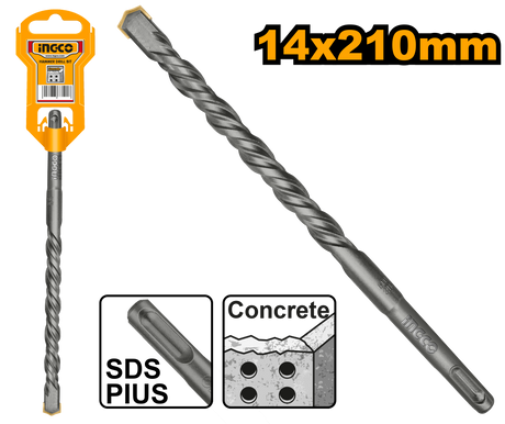 Ingco SDS plus masonry drill bit 14x210mm for concrete and stone
