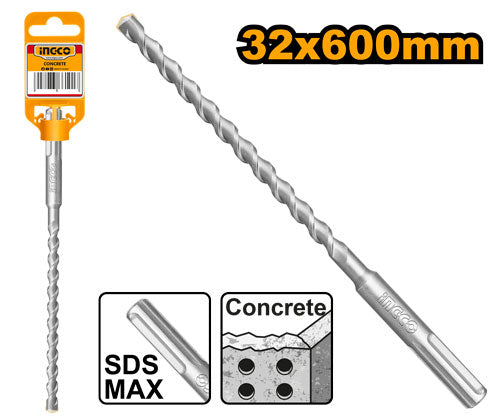 ingco sds max masonry hammer drill bit 32x600x800 single flute concrete drill ing-ac alternate view