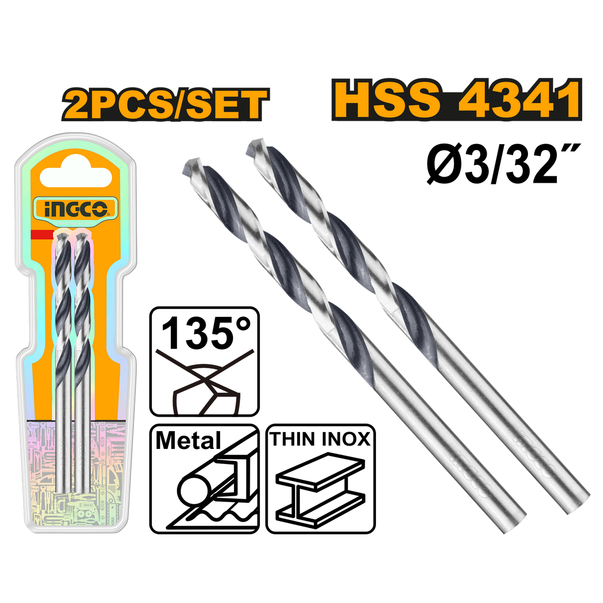 1PC/2PCS SET 4341 HSS Impact Drill / Drilling Bit Sold Per Set ING-AC