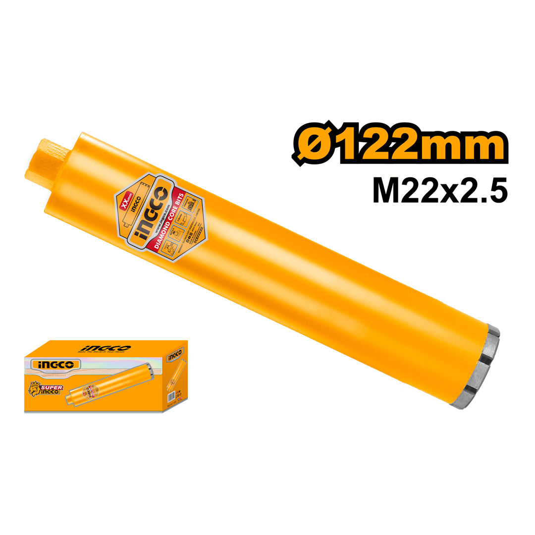 Ingco industrial diamond core bit M22 x 2.5 122mm