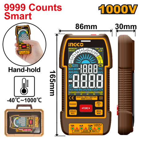 INGCO True RMS Digital Multimeter 9999 Counts