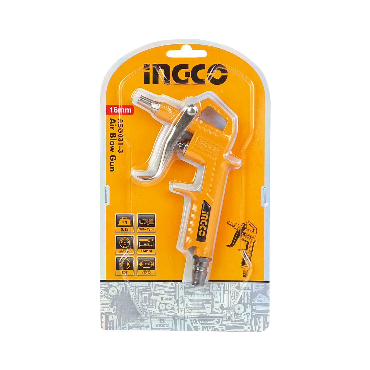 Air Blower Gun 16mm & 80mm Long Nozzle and w/out Nozzle ING-SP