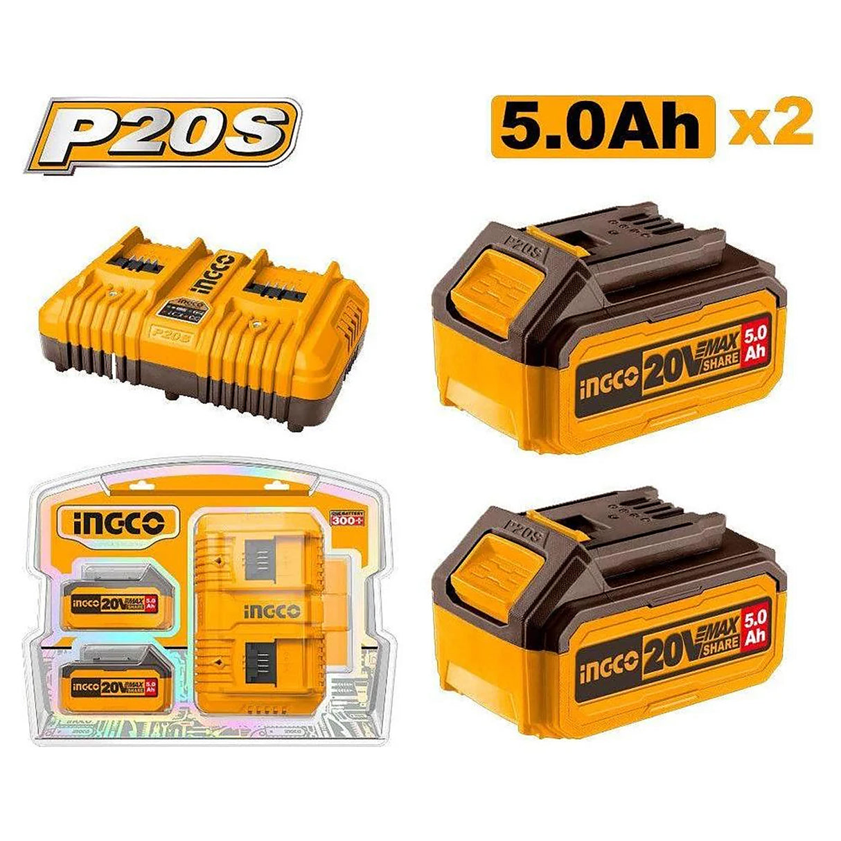P20S/20V 5.0Ah Lithium-Ion Battery And Charger Kit FBCPK2425 ING-SP