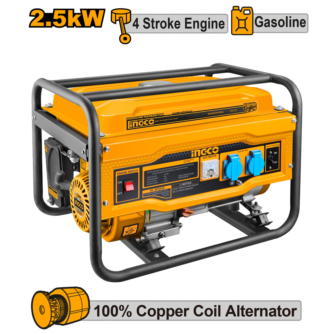 INGCO portable gasoline generator 2500W 2.5KVA