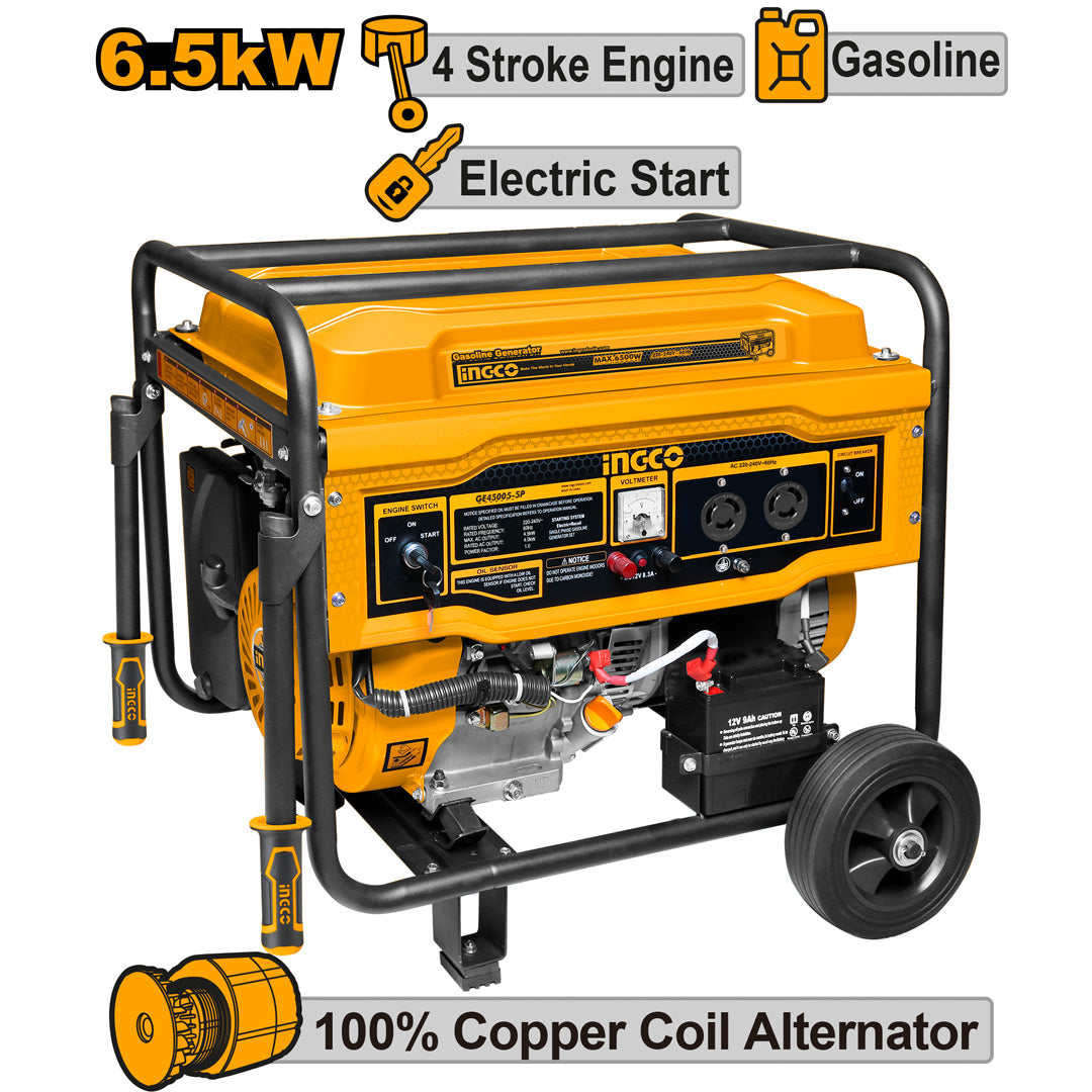 INGCO Gasoline Generator 6500W 100% Copper – Heavy Duty