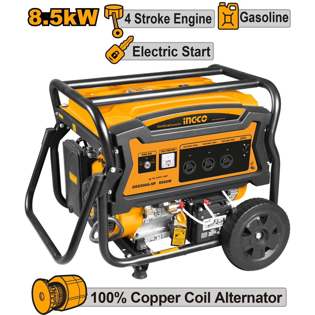 INGCO Gasoline Generator 8.5kVA – Portable 5P Series
