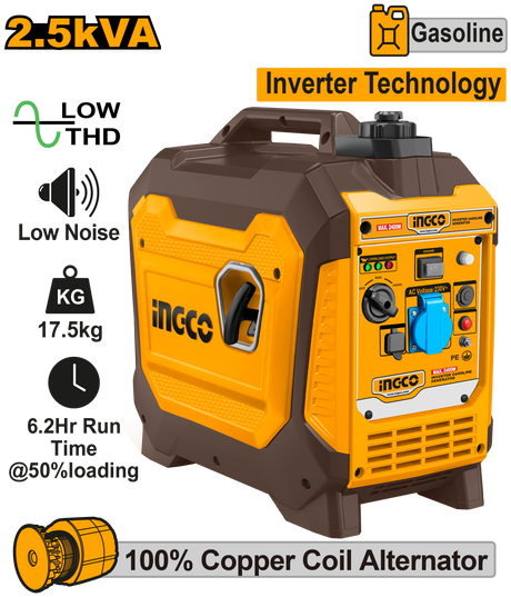 INGCO Inverter Gasoline Generator 2.5kVA 220-240V